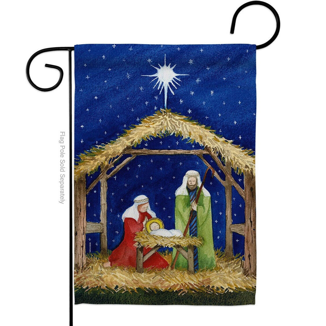 Two Group Flag Nativity of Jesus Wintertime Decor Flag