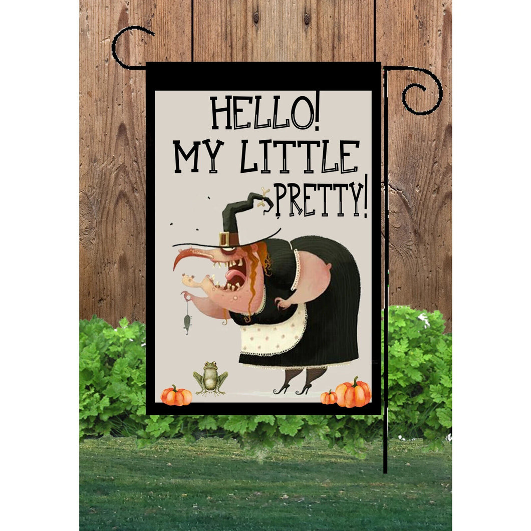 Flags Galore Hello My Little Pretty Garden Flag   Halloween