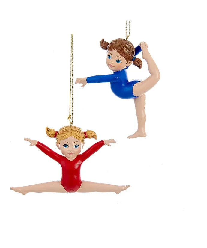 Set of 2 Gymnast Girl Ornaments C9289