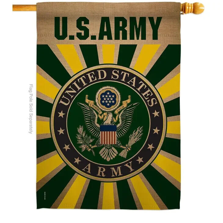 Two Group Flags Army Armed Forces Military Decor House Flag