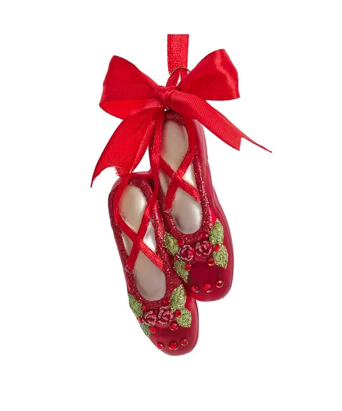 Noble Gems™ Glass Red Ballet Slippers Ornament NB1775
