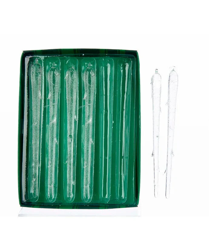 Glass Icicle Ornaments, 6-Piece Box Set C3644