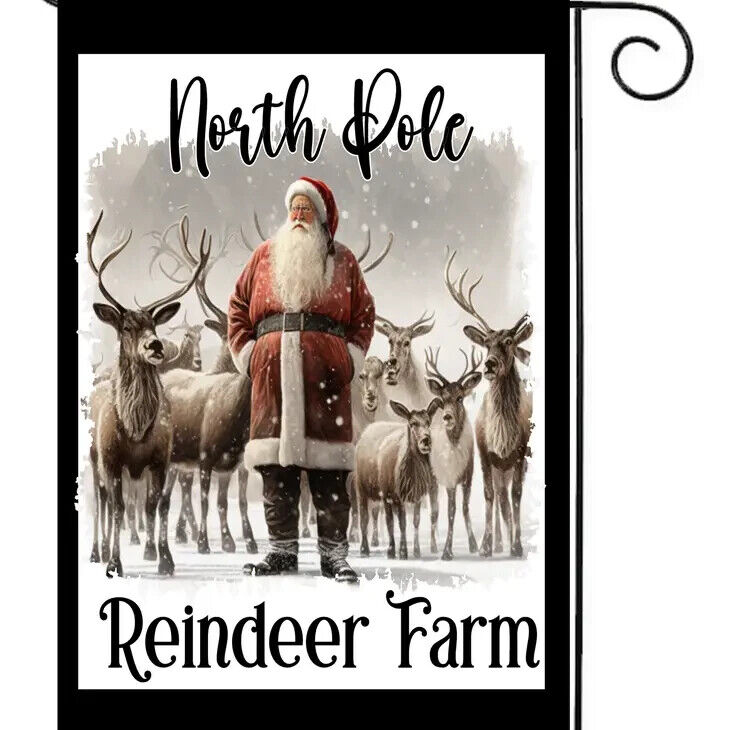 Flags Galore North Pole Reindeer Farm Garden Flag