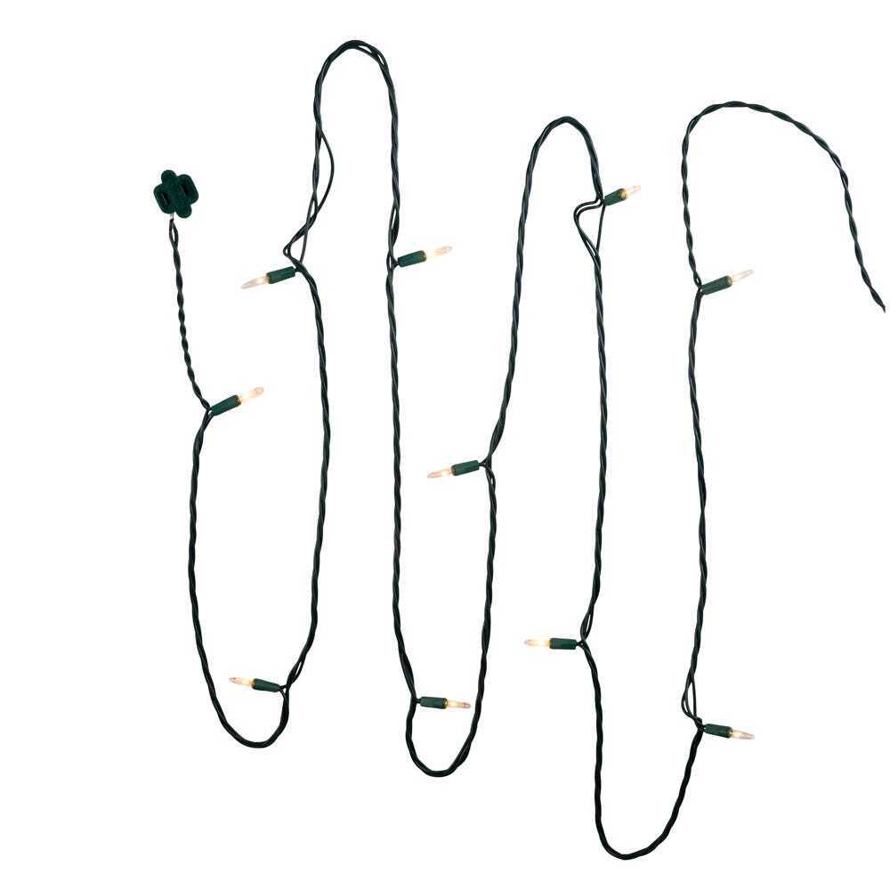 UL 10-Light Miniature Clear Light Set With Green Wire UL0165