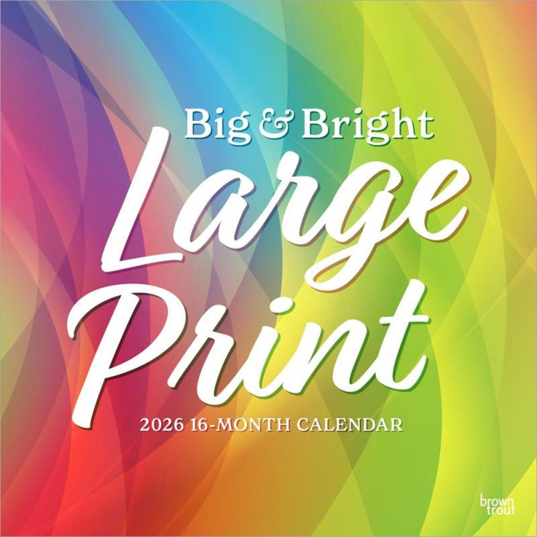 Browntrout Big & Bright Large Print 2026 12 x 12 Wall Calendar