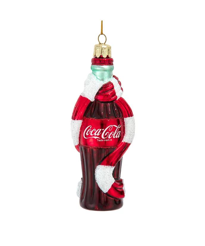 Coca-Cola® Glass Bottle With Scarf Ornament CC4234