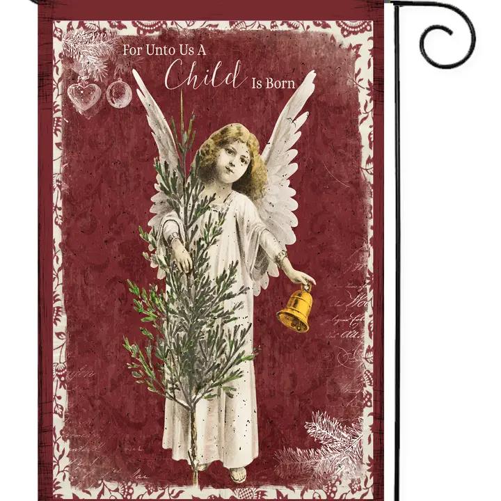 Flags Galore White Angel On Red Garden Flag