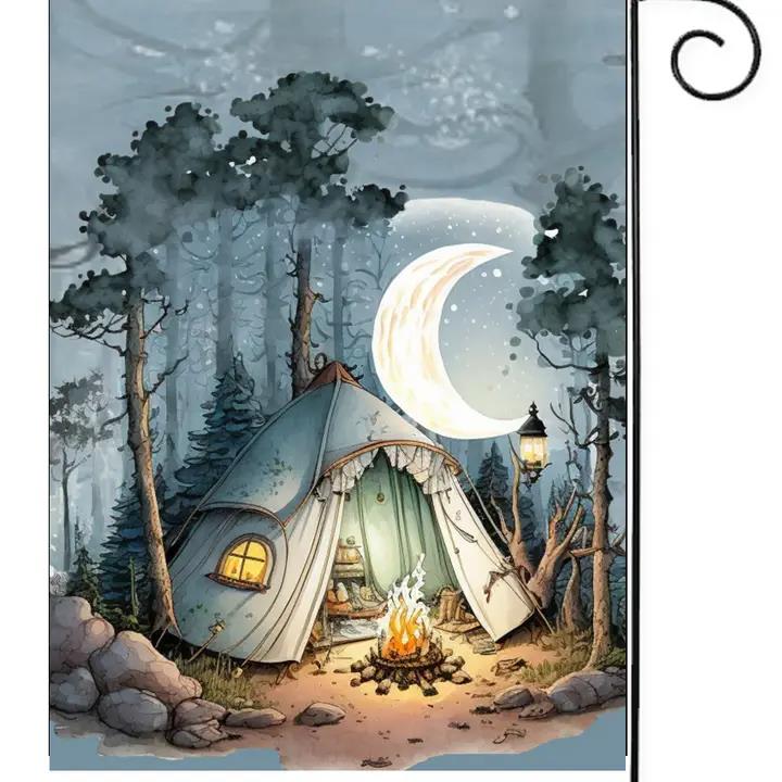 Flags Galore Camping Tent Moon Garden Flag