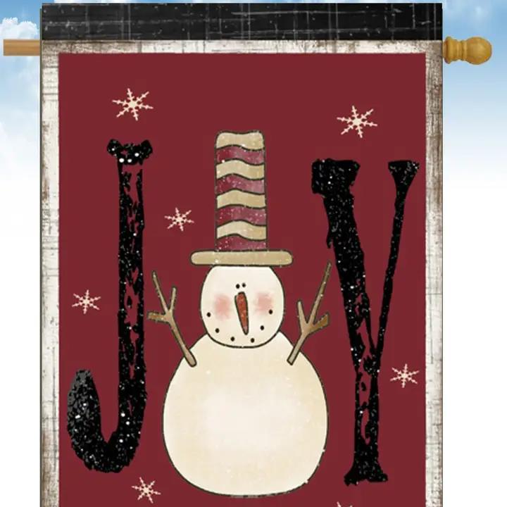 Flags Galore Joy Snowman House Flag