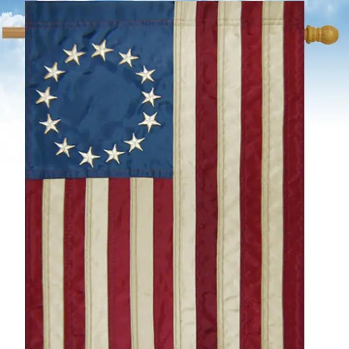 Flags Galore Betsy Ross Nylon Stitched Tea Stained House Flag