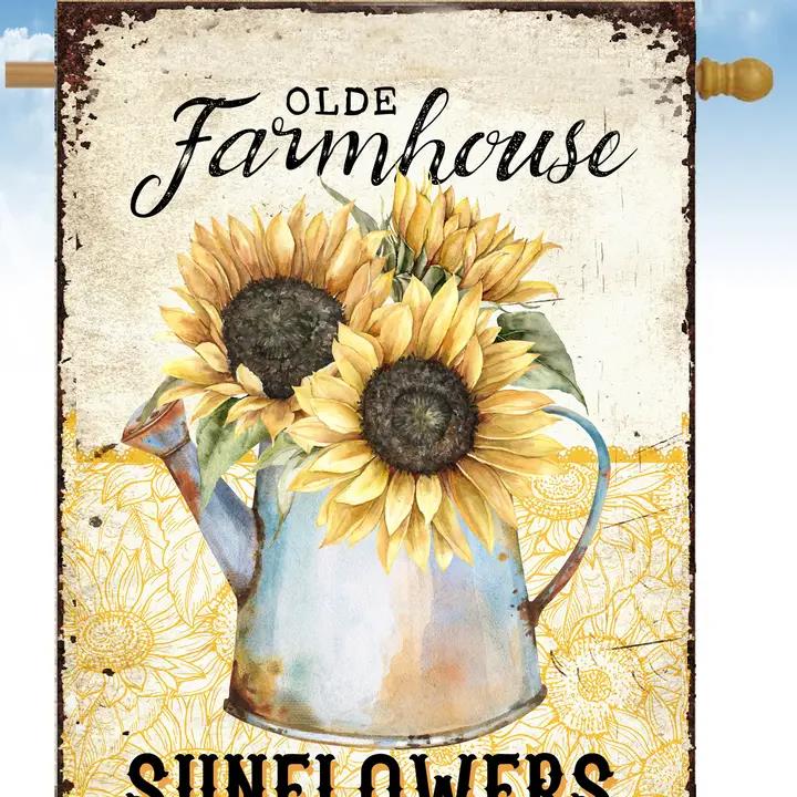 Flags Galore Olde Farmhouse Sunflowers House Flag