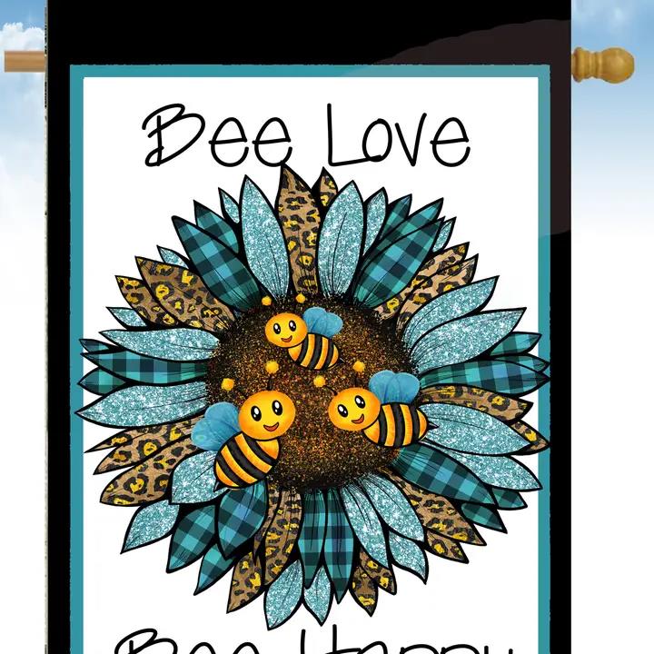 Flags Galore Bee Love Bee Happy House Flag