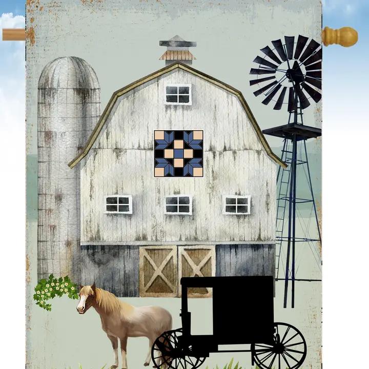 Flags Galore Old Barn Amish Buggy House Flag