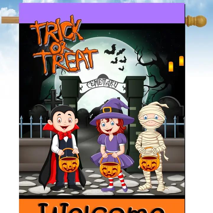 Flags Galore Trick or Treat Kids House Flag