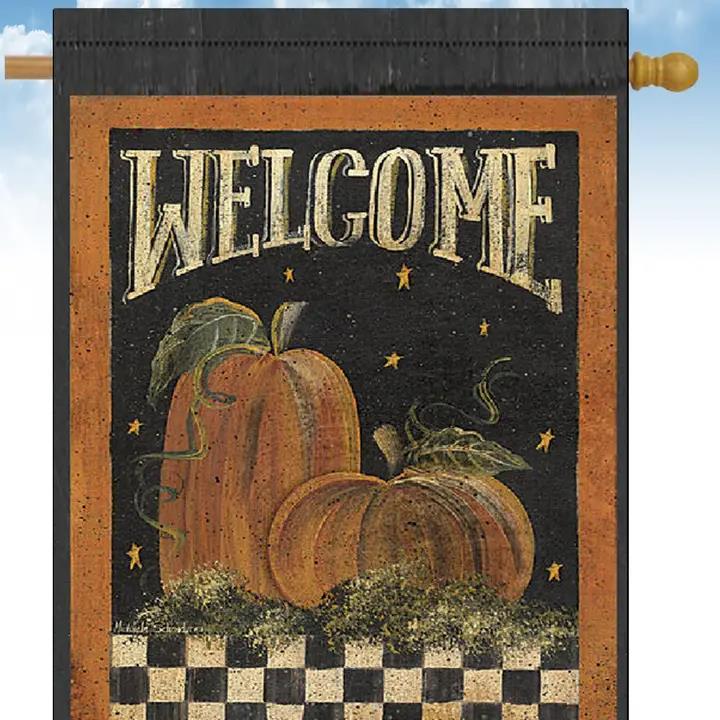 Flags Galore Welcome Pumpkins House Flag