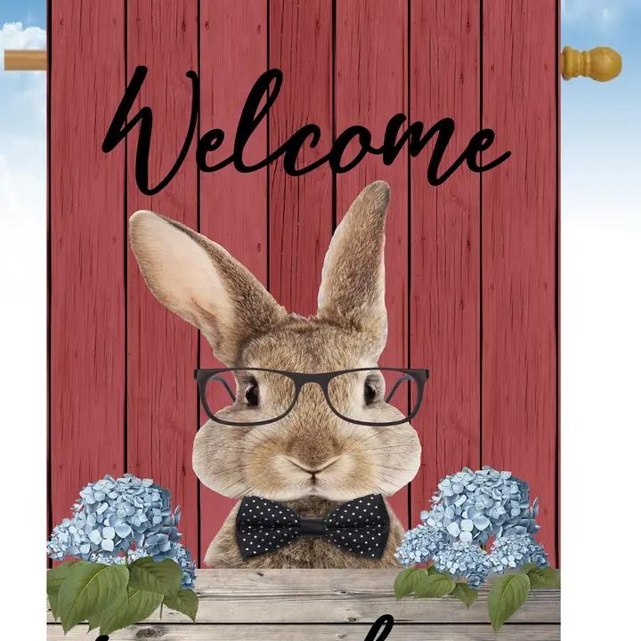 Flags Galore Welcome Bunny House Flag
