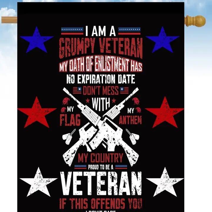 Flags Galore I Am A Grumpy Veteran House Flag