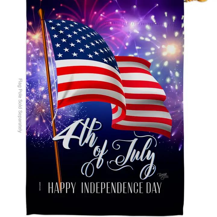 Two Group Flags Flag 4Th July Fourth Usa Garden House 2-Sided House Flag