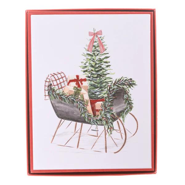 Graphique Sled Mid-Sized Holiday Boxed Card 15ct