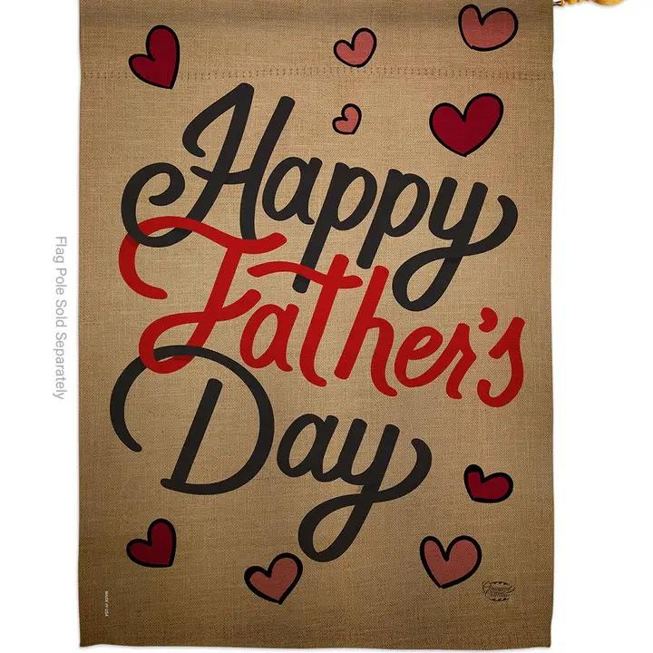 Two Group Flags Happy Father's Day Family Father House Flag