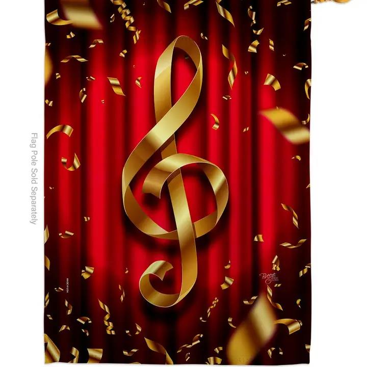 Two Group Flags Clef Interests Music House Flag