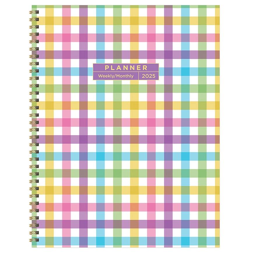 TF Publishing 2025 Madras Plaid Large Weekly Monthly Planner