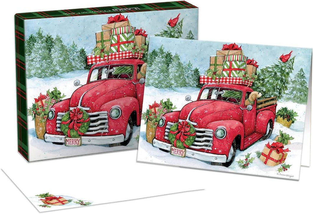 Lang Christmas Truck Boxed Christmas Cards 18ct