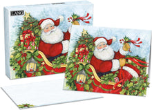 Load image into Gallery viewer, Lang Santa&#39;s Coming To Town Boxed Christmas Cards 18ct
