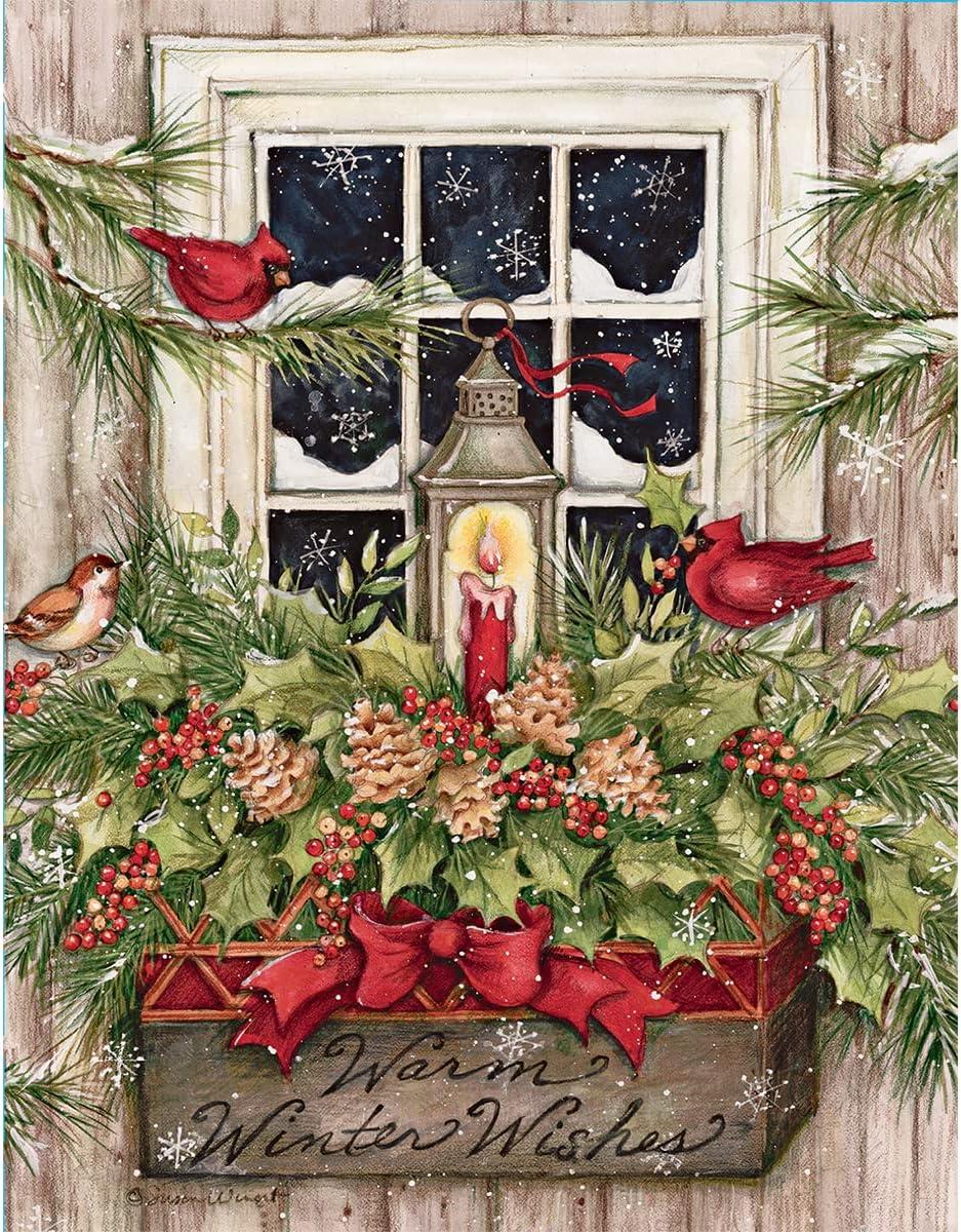Lang Window Box Snow Boxed Christmas Cards 18ct