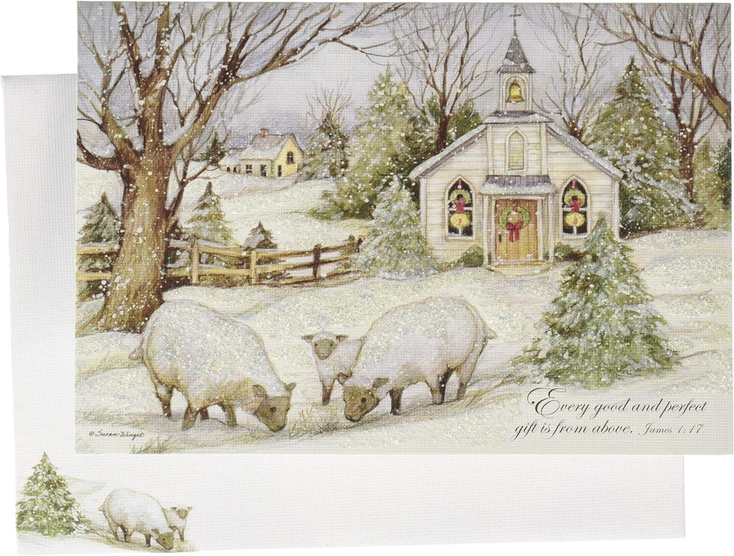 Lang Grazing Morning Petite Christmas Card 12ct