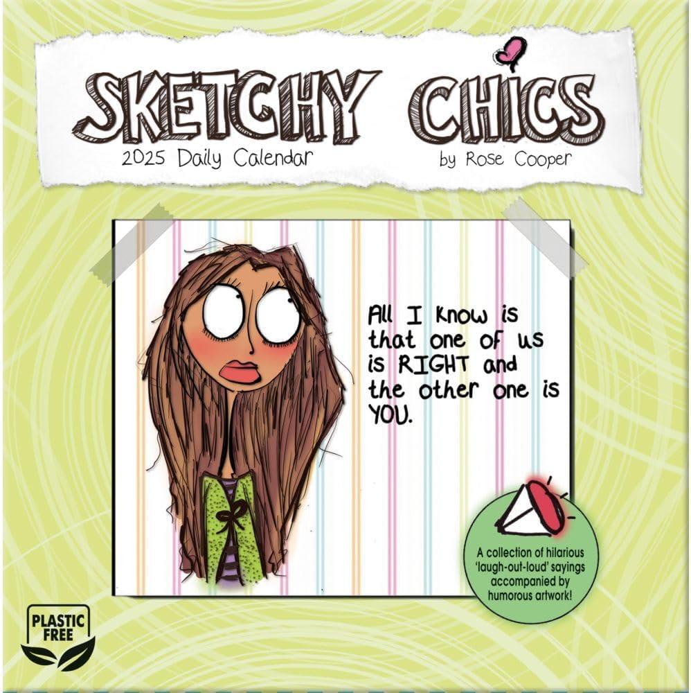 Turner Sketchy Chics 2025 Daily Boxed Calendar