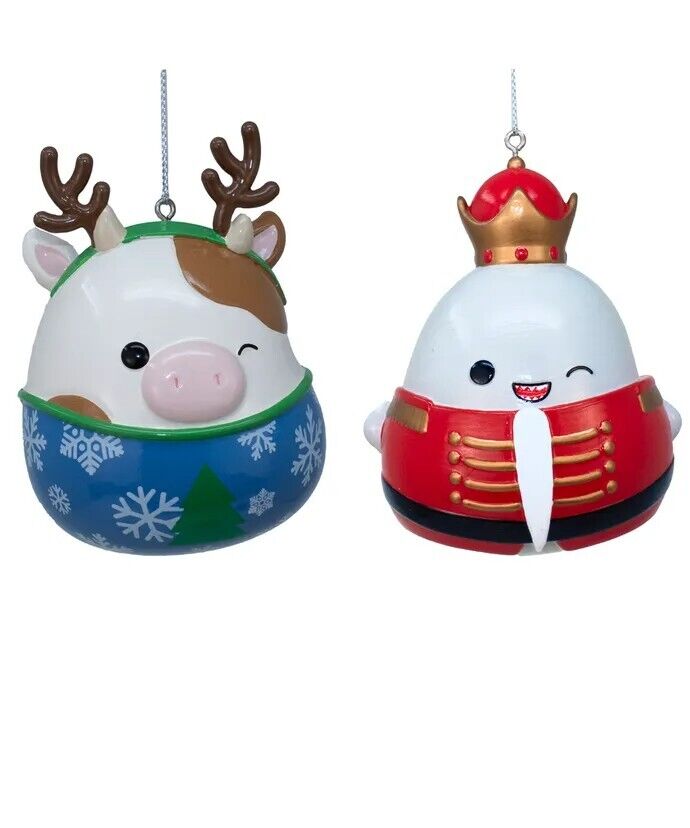 Set of 2 Squishmallows® Gordon & Ronnie Blow Mold Ornaments SQ1242