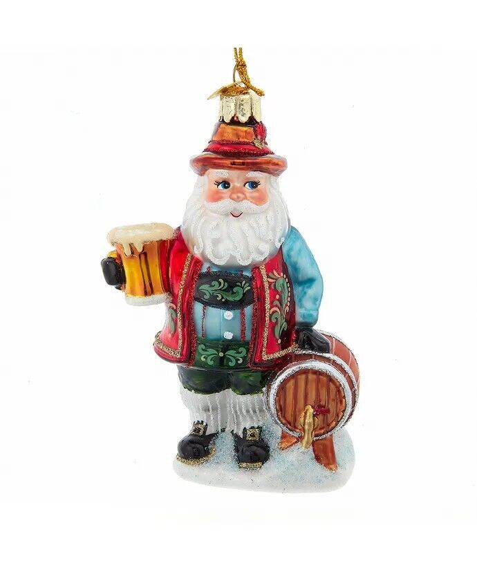 Noble Gems™ Glass German Beer Santa Ornament NBX0124