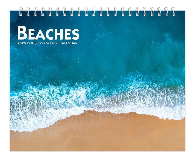 Browntrout Beaches 2025 Double-View Easel Desk Calendar