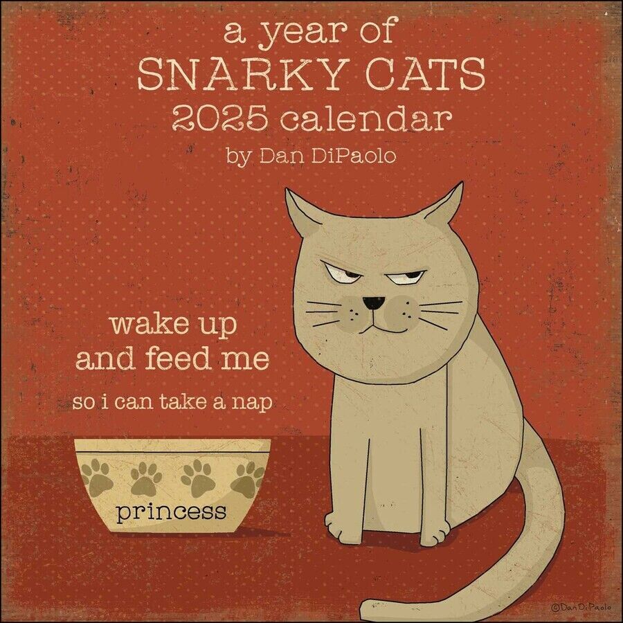 Andrews McMeel A Year of Snarky Cats 12x12 2025 Wall Calendar