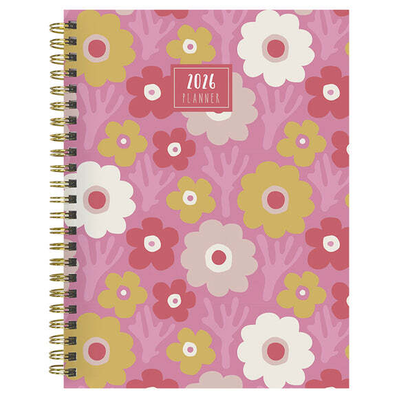 TF Publishing Pink Pretty Petals 2026 Medium Weekly Monthly Planner