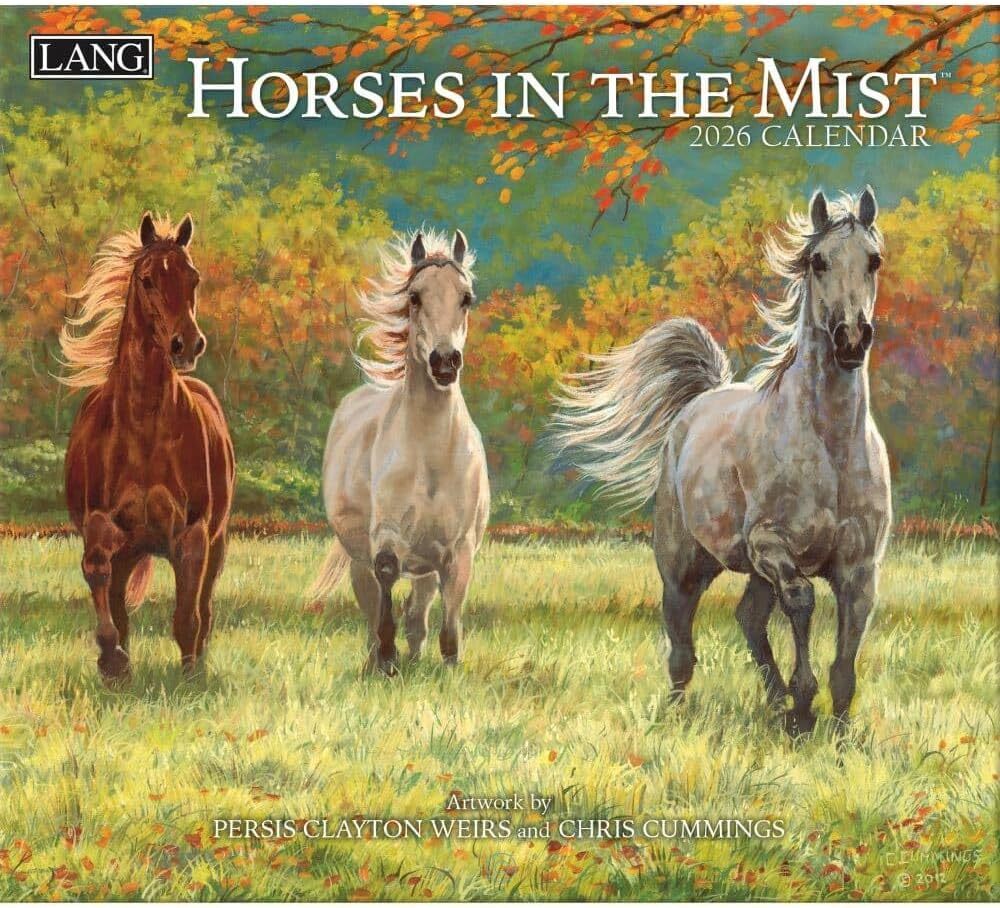 Lang Horses in the Mist 2026 Wall Calendar