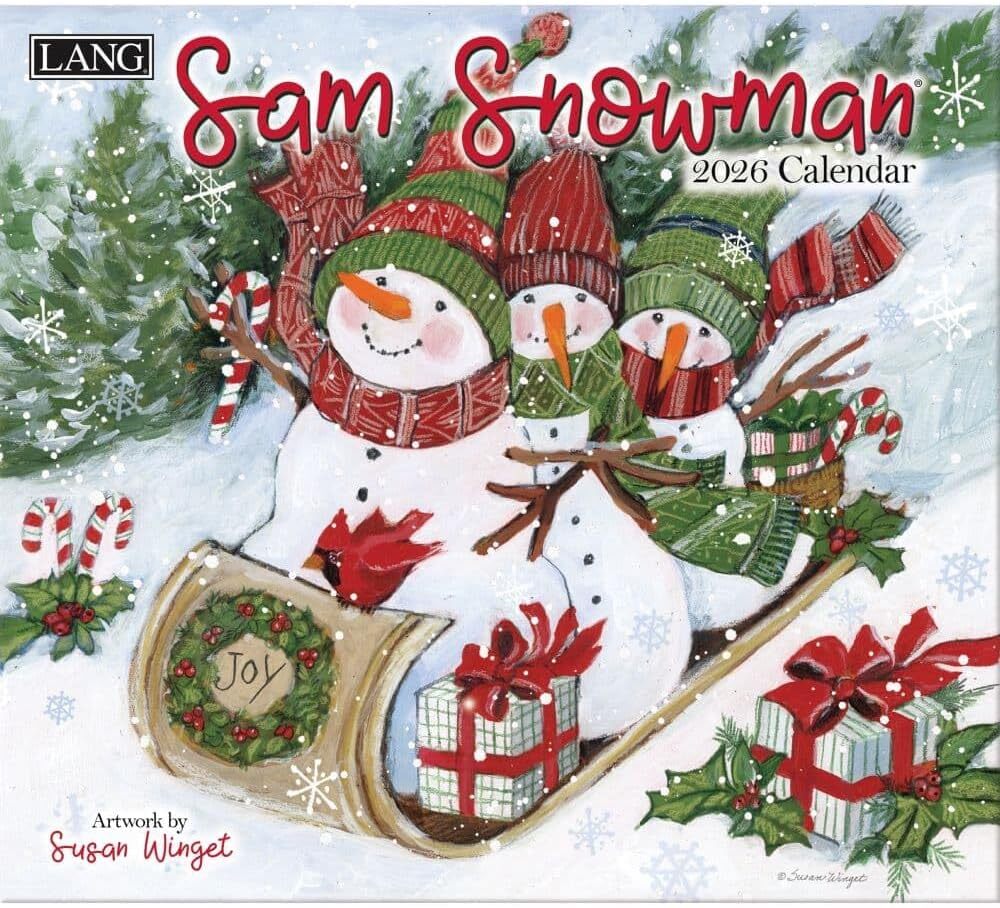 Lang Sam Snowman 2026 Wall Calendar
