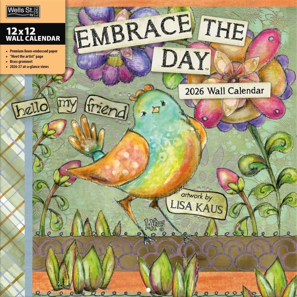WSBL Embrace The Day 2026 12X12 Wall Calendar