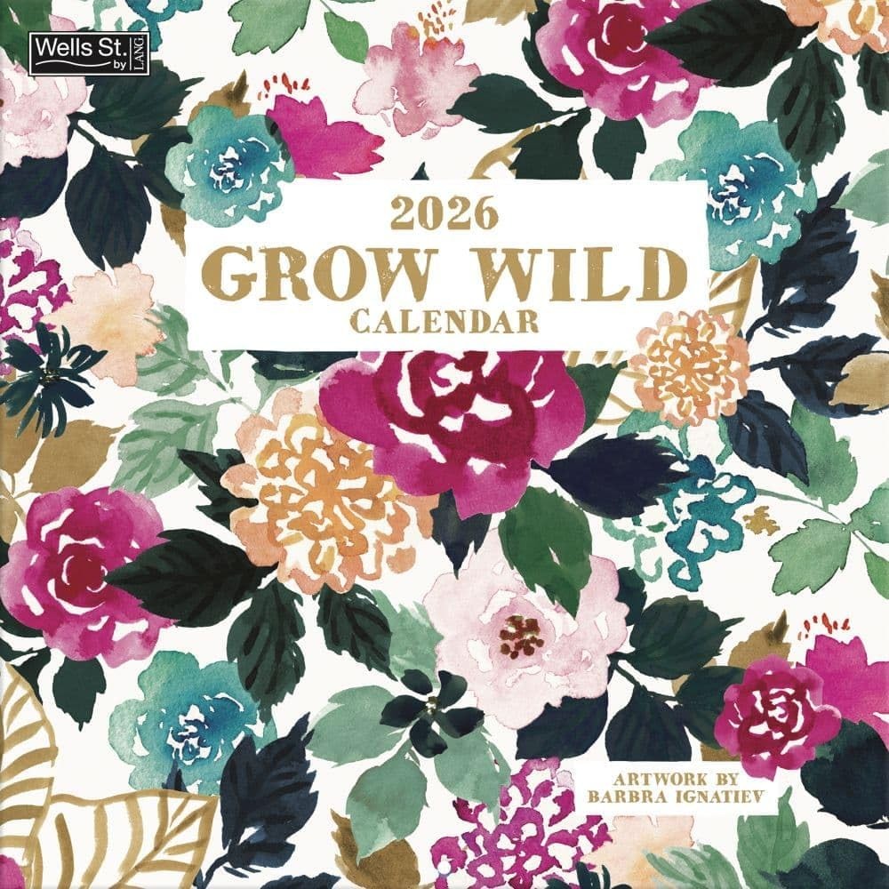 WSBL Grow Wild 2026 12X12 Wall Calendar