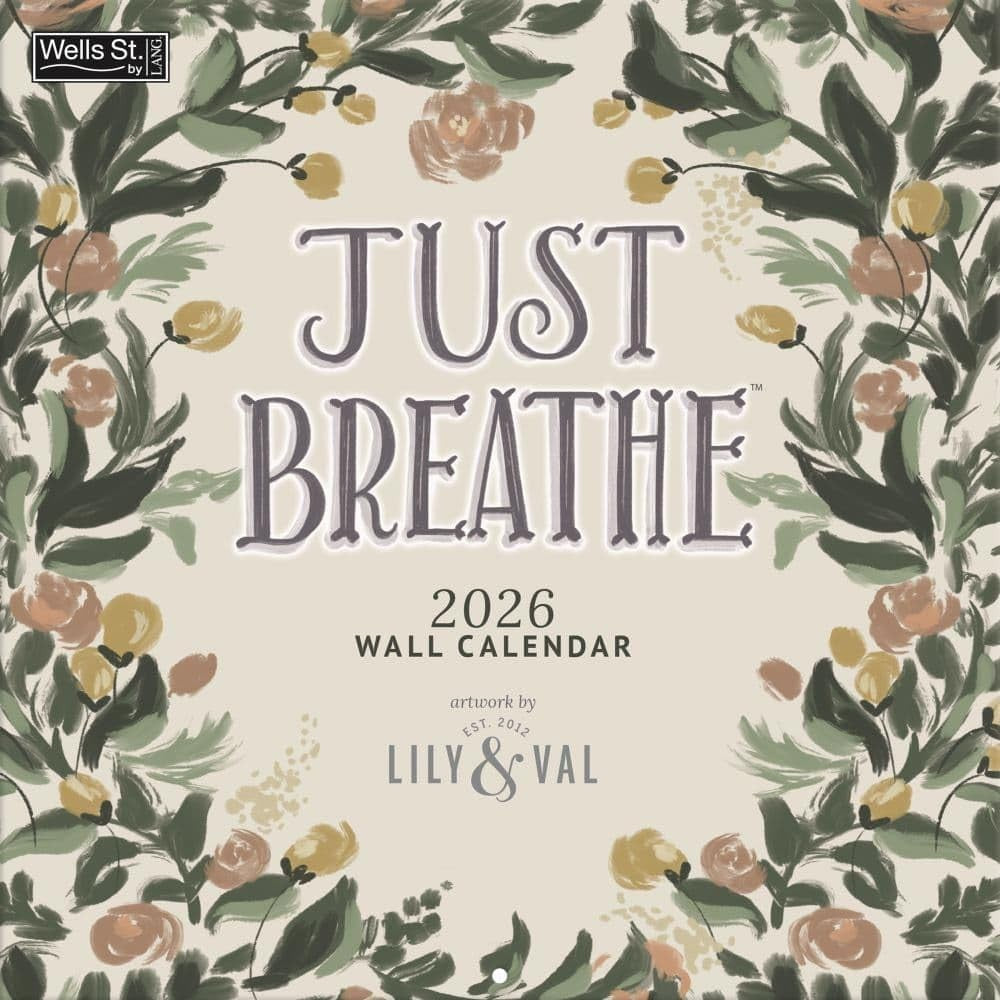 WSBL Just Breathe 2026 12X12 Wall Calendar