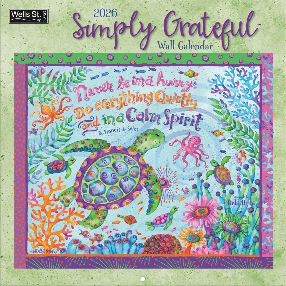 WSBL Simply Grateful 2026 12X12 Wall Calendar