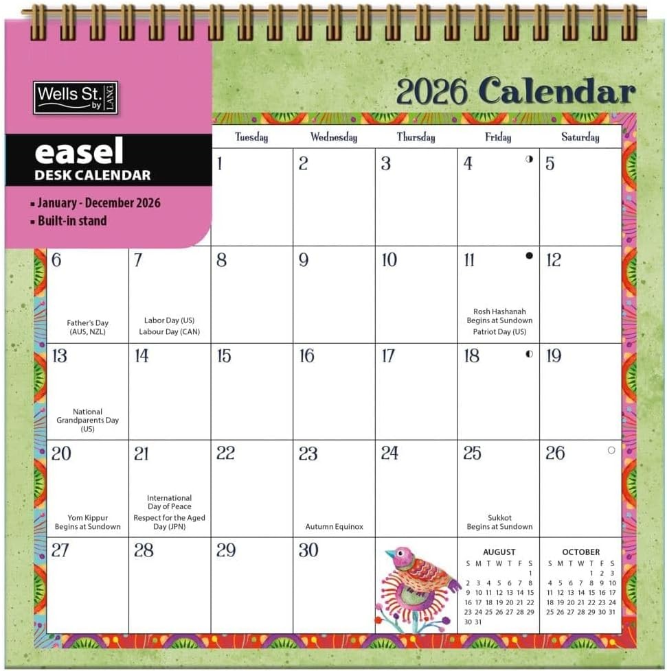 WSBL Simply Grateful 2026 Easel Desk Calendar