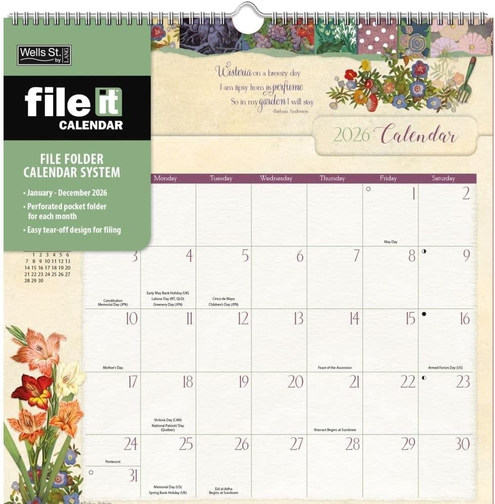 WSBL Botanical Gardens 2026 File-It Calendar
