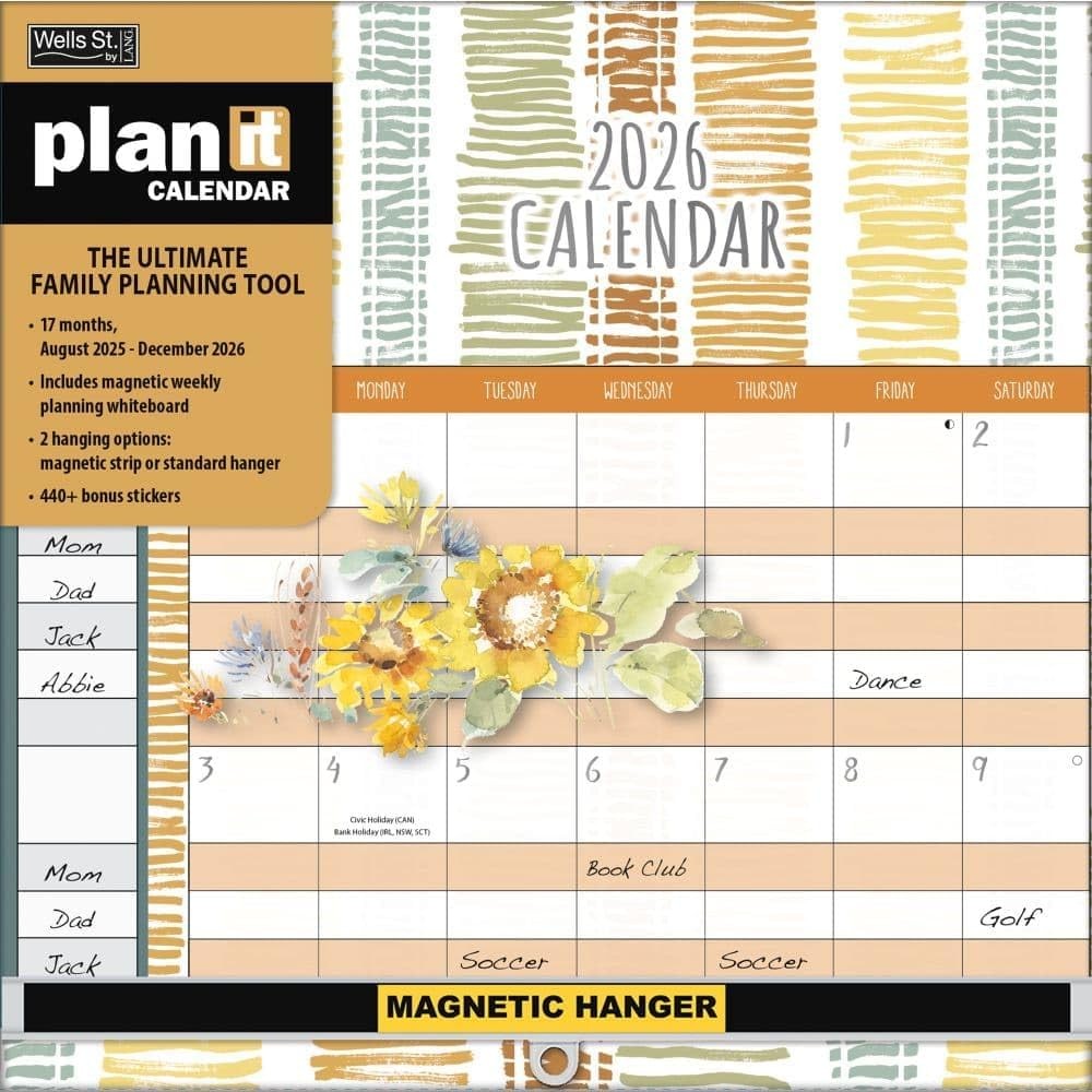 WSBL Watercolor Wonder 2026 Plan-It Plus Calendar