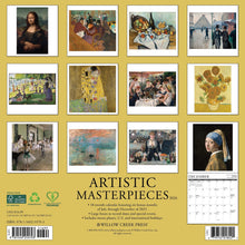 Load image into Gallery viewer, Willow Creek Artistic Masterpieces 2026 12&quot; x 12&quot; Wall Calendar
