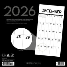 Load image into Gallery viewer, Willow Creek Black &amp; White Professional Large Gri 2026 12&quot; x 12&quot; Wall Calendar
