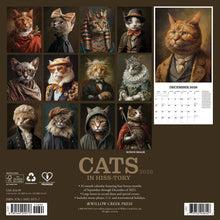 Load image into Gallery viewer, Willow Creek Cats in Hiss-tory 2026 12&quot; x 12&quot; Wall Calendar
