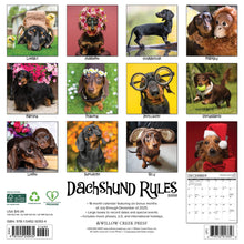 Load image into Gallery viewer, Willow Creek Dachshund Rules 2026 12&quot; x 12&quot; Wall Calendar
