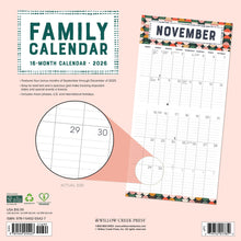 Load image into Gallery viewer, Willow Creek Family Planner Calendar 2026 12&quot; x 12&quot; Wall Calendar
